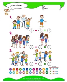 Çıkarma İşlemi Çalışma Sayfaları